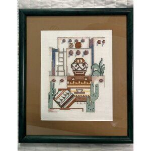 Golden Bee Counted Cross Stitch Kit 60417 Pueblo Scene Frame 11" x 10" Framed